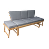 Deko Living Outdoor Acacia Wood Patio Bench/Lounge w/ Fold Down Center Table & Side Panels COP20209